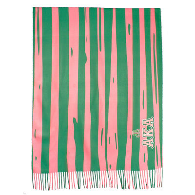 AKA Pink and Green Stripe Fashion Shawl Scarf