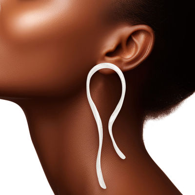 Stud Silver Medium Irregular Earrings for Women