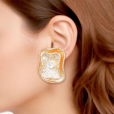 Clip On Gold Medium Vintage Earrings for Women