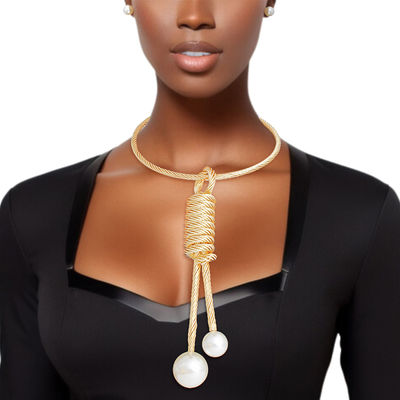 Pendant Necklace Gold Twisted Rope Set for Women