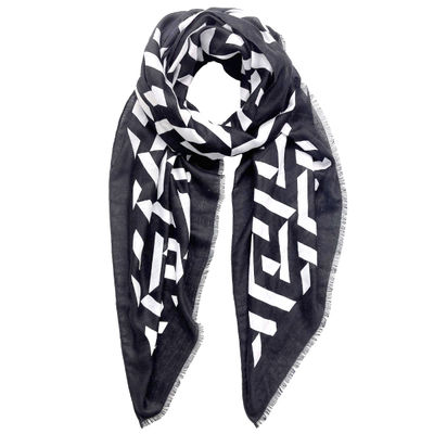 Scarf Wrap Geo Print Black and White for Women