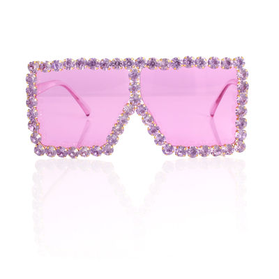 Sunglasses Diamond Purple Square Glasses for Women