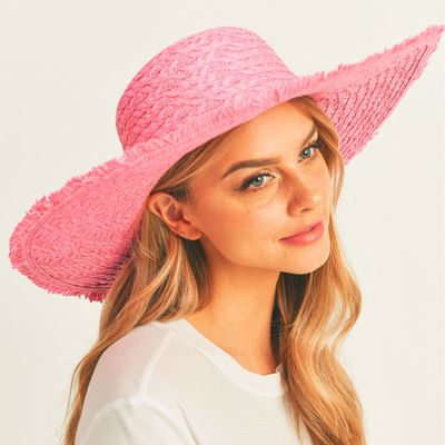 Solid Pink Floppy Sun Hat
