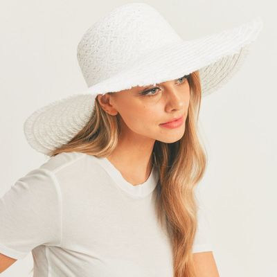 Solid White Floppy Sun Hat