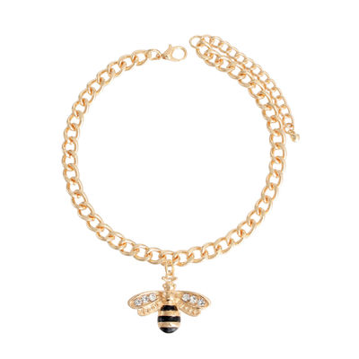 Gold Bee Charm Anklet-2