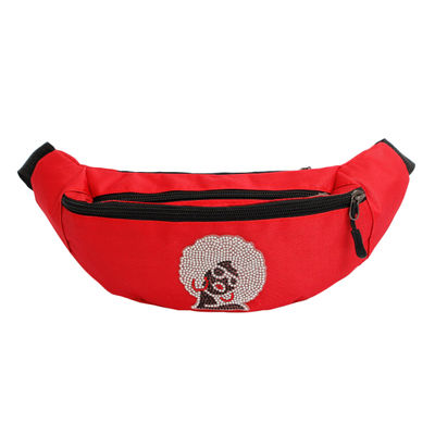 Fanny Pack Red Afro Rhinestone Bag for Women