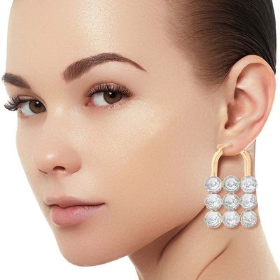 Gold Studded Lock Hoops-thumnail