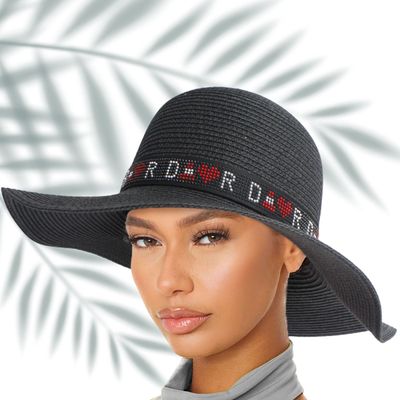 Black Designer D Panama Hat