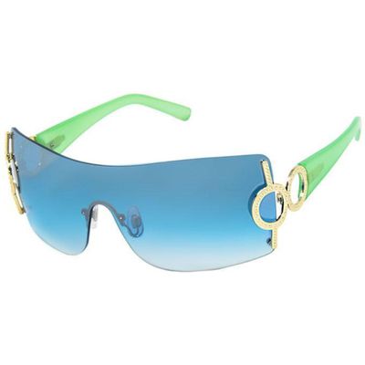Blue Gold Circle Sunglasses