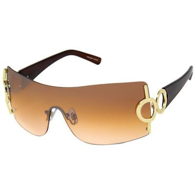 Brown Gold Circle Sunglasses