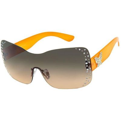 Orange Rimless Butterfly Sunglasses