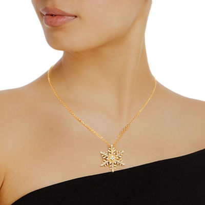 Gold Winter Snowflake Necklace-thumnail