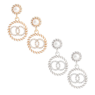 Dozen Pearl Infinity Earrings-thumnail