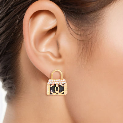 Dozen Pack Small CC Lock Stud Earrings for Women
