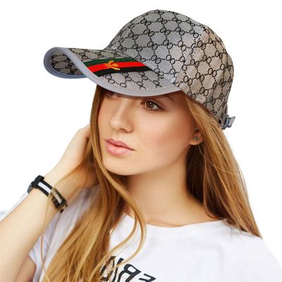 Designer Print Gray Baseball Cap-thumnail