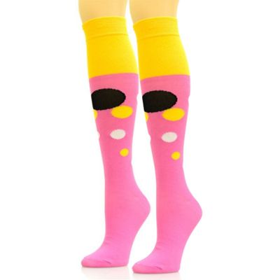 Socks Knee High Pink Retro Bubble for Women