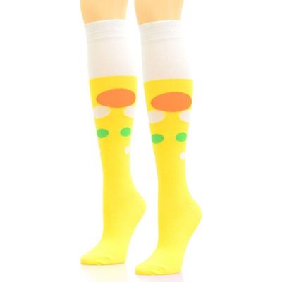 Socks Knee High Yellow Retro Bubble for Women