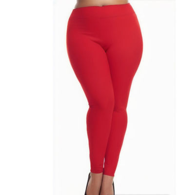 Red Plus Size Fleece Leggings- Waist 29"-40"