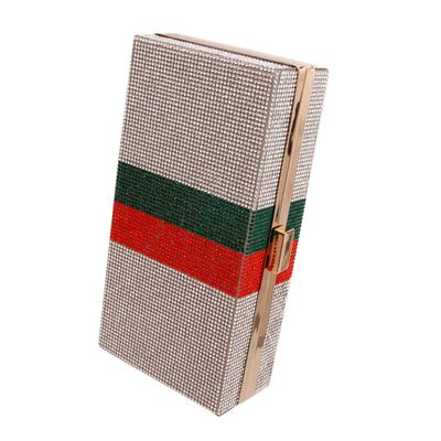 Clear Red Green Stripe Hardcase Clutch-thumnail