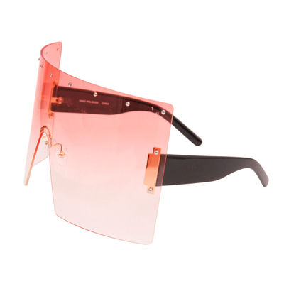 Pink Flat Top Shield Sunglasses-thumnail