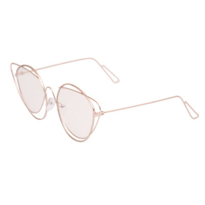 Gold Wire Cat Eye Clear Glasses-thumnail