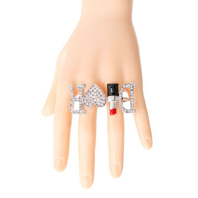 Silver Dior 2 Finger Ring
