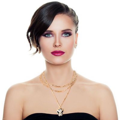 Gold Leopard Layered Chain Necklace-thumnail