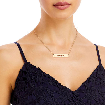 Gold Cutout HOPE Plate Necklace-thumnail