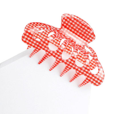 Red Gingham Big Hair Claw Clip-thumnail