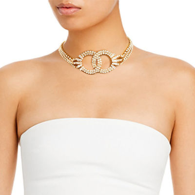 Gold 4 Row Pave Infinity Link Choker-thumnail