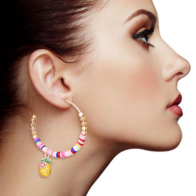 Multi Color Disc Pineapple Hoops-thumnail