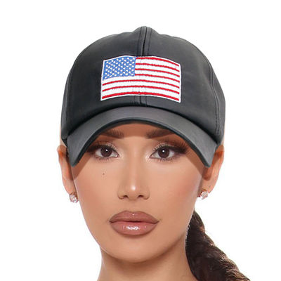 Patriotic Emroidered Black Hat-thumnail
