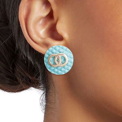 Sea Green Designer Style Quilted Studs-thumnail