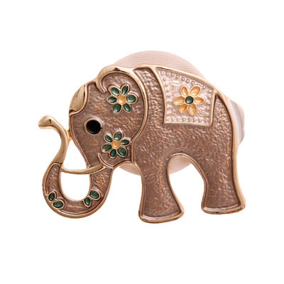 Brown and Gold Elephant Magnet Brooch-thumnail