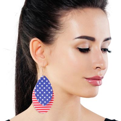 American Flag Teardrop Layer Earrings-thumnail