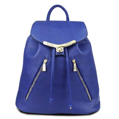 Blue Zipper Pocket Backpack-thumnail