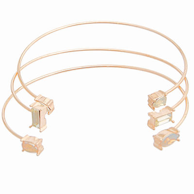 Opal Crystal 3Pcs Thin Wire Cuff-thumnail