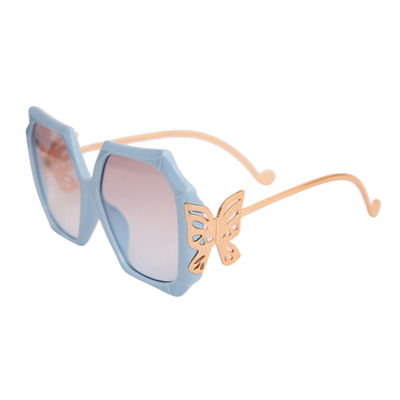 Blue Retro Square Butterfly Sunglasses