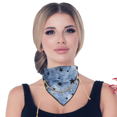 Blue Scarf Choker Necklace-thumnail