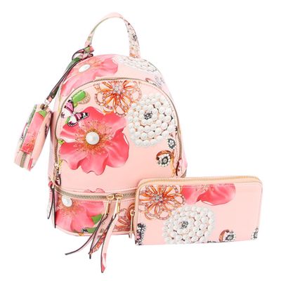 Blush Floral Backpack Set-thumnail