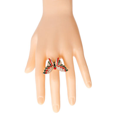 Red and Green Flutter Butterfly Ring-thumnail