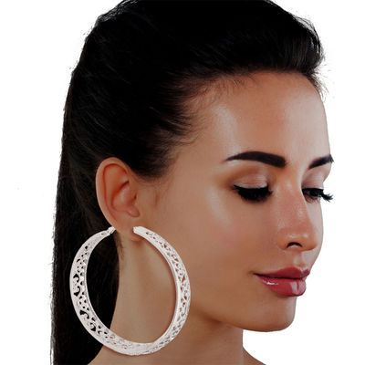 Silver Filigree Casting Hoops-thumnail