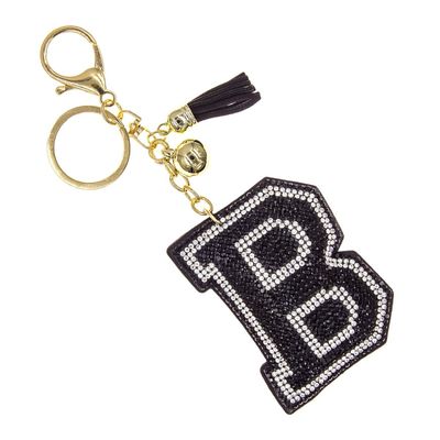 B Black Keychain Bag Charm-thumnail