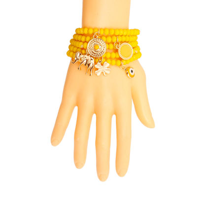 Yellow Luck Bracelet with Elephant Charm-thumnail