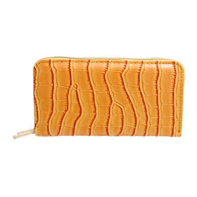 Yellow Croc Double Zipper Wallet-thumnail