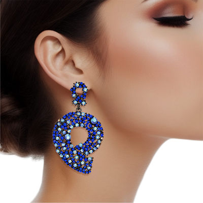 Drop Royal Blue Hematite 9 Earrings for Women