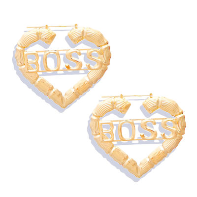 Wholesale Jewelry- Dozen BOSS Heart Hoop Earrings-2
