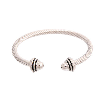 Wholesale Jewelry- Black Stripe Cable Classic Bangle-2