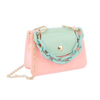 Pink and Mint Mini Jelly Crossbody Bag-thumnail