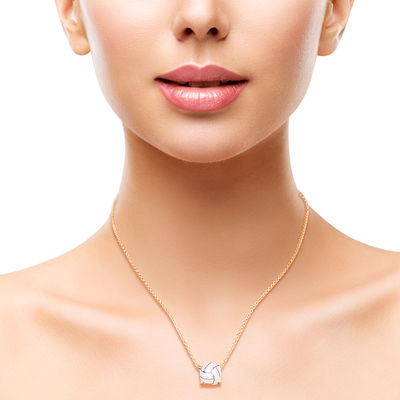 Gold Vollyball Cushion Cut Necklace-thumnail